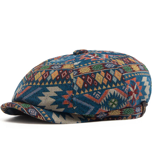 Blue Aztec Newsboy Cap