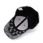 B&W Cashew Flowers Baseball Cap
