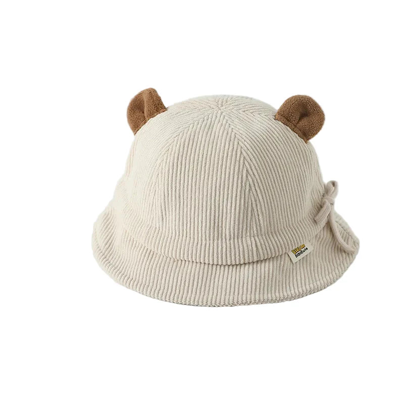Baby Bear Kids Winter Corduroy Bucket Hat