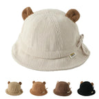 Baby Bear Kids Winter Corduroy Bucket Hat