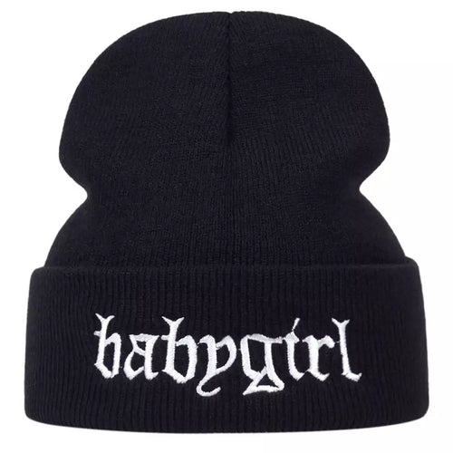 Black Babygirl Knitted Beanie