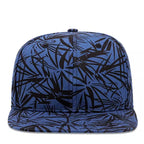 Bamboo Leaves Blue Snapback Cap