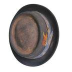 Basquiat Feathers Handmade Wool Porkpie Hat