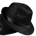 Bayeux Black Genuine Leather Trilby Hat