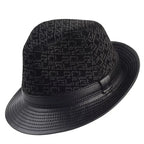 Bayeux Black Genuine Leather Trilby Hat