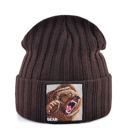 Brown Bear Knitted Beanie