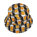 Beers Cartoon Black Reversible Bucket Hat