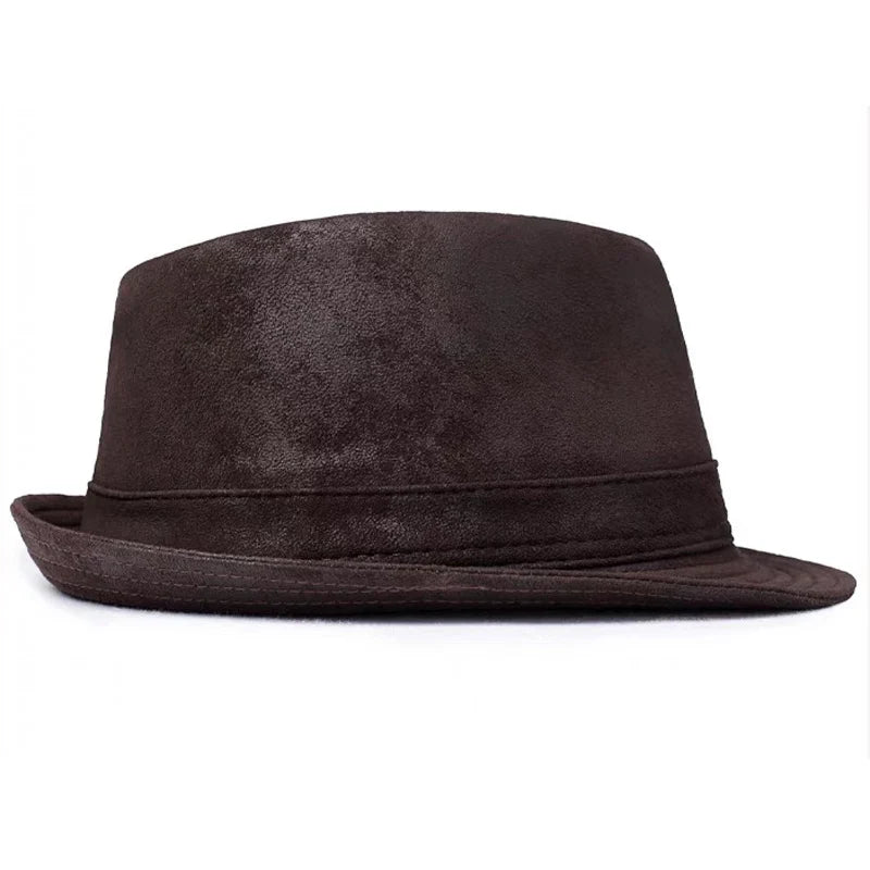 Belcastel Distressed Genuine Leather Trilby Hat