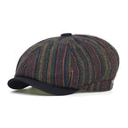 Belfast Striped Newsboy Cap