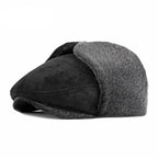 Belfast Winter Earflaps Black Fur Flat Cap