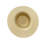 Beige and white straw porkpie hat – straw hat detail