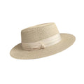 Beige and white straw porkpie hat – classic porkpie hat