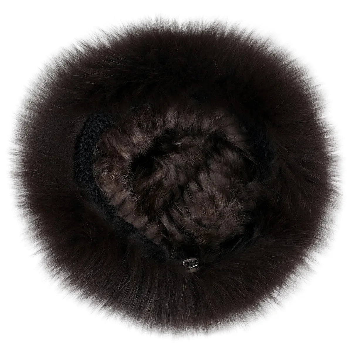 Bernadotte Woman Winter Natural Rabbit Fur Beanie Bucket Hat