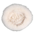 Bernadotte Woman Winter Natural Rabbit Fur Beanie Bucket Hat