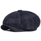 Beynac Plaid Corduroy Newsboy Cap