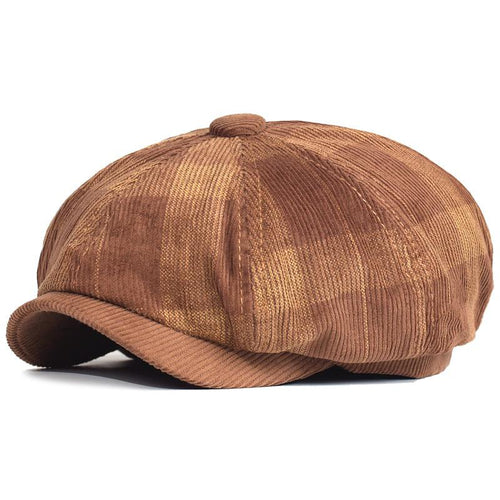 Brown Corduroy Newsboy Cap