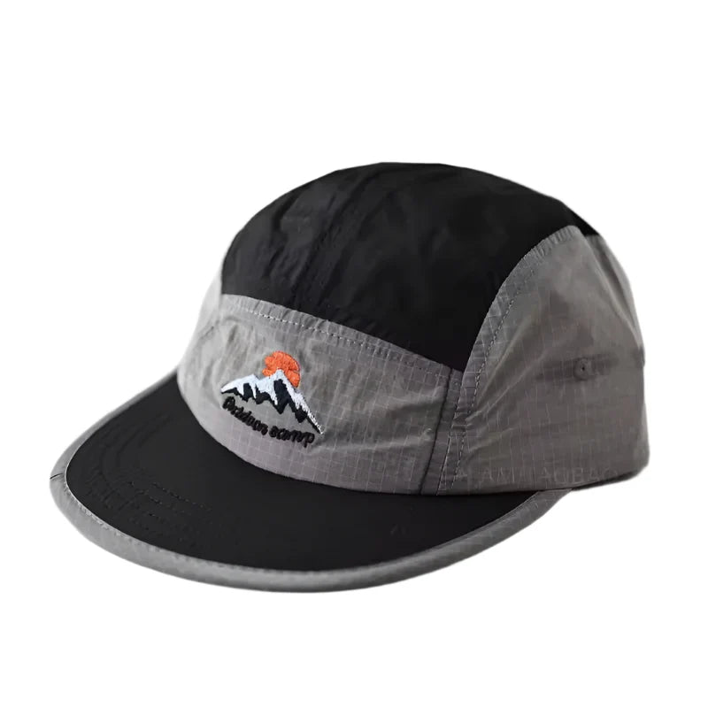 Bicolor Flat Visor Patchwork Baseball Cap