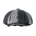 Bicolor Patchwork Denim Newsboy Cap