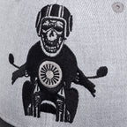 Biker Skull Gray Snapback Cap