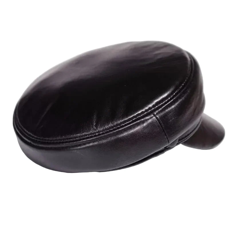Billings Black Genuine Leather Sailor Cap