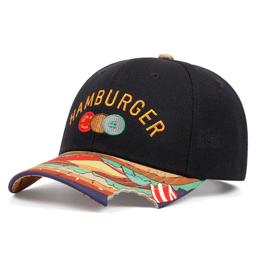 Black Baseball Snapback Cap back view