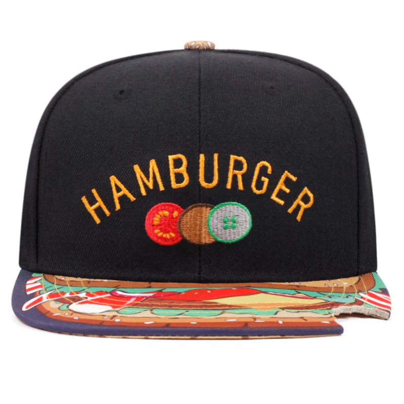 Bitten Hamburger Baseball Snapback Cap