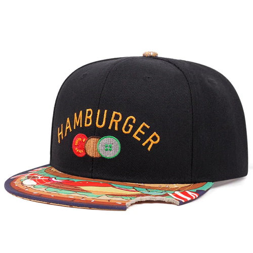 Black Baseball Snapback Cap back view