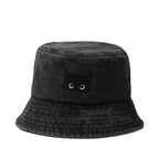 Black Cat Washed Cotton Bucket Hat