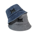 Black Cat Washed Cotton Bucket Hat