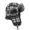 Black & White Christmas Winter Fur Trapper Bomber Hat