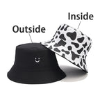 Black & White Cow Print Reversible Bucket Hat