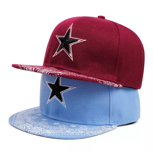 Black Star Snapback Cap back view
