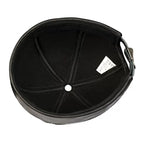 Black Suede Genuine Leather Docker Cap