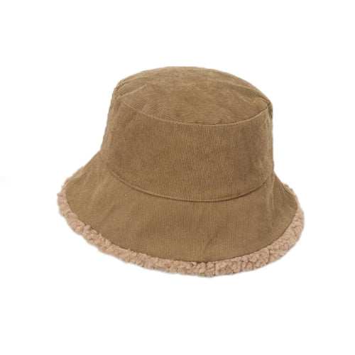 Khaki Corduroy Bucket Hat
