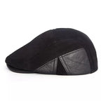 Blaine Black Genuine Leather Duckbill Cap