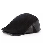Blaine Black Genuine Leather Duckbill Cap