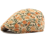 Blooming Daisies Orange Flat Cap