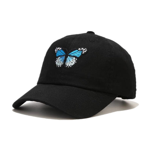 Black and blue Butterfly Baseball Cap