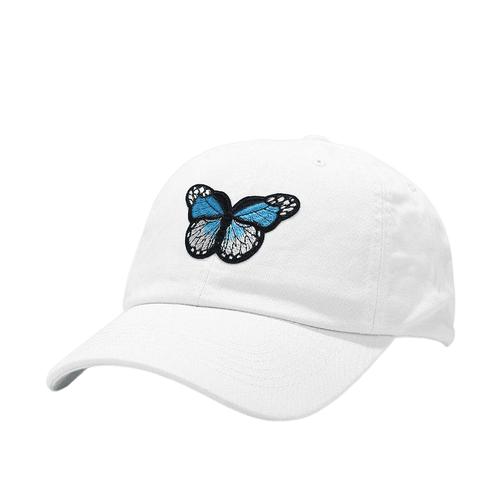 White and blue Butterfly Baseball Cap