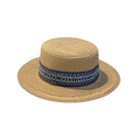 Khaki straw boater hat – classic straw hat