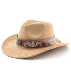 Boho Suede Western Cowboy Hat
