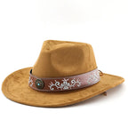 Boho Suede Western Cowboy Hat