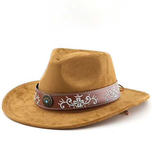 Khaki Boho Suede Cowboy Hat
