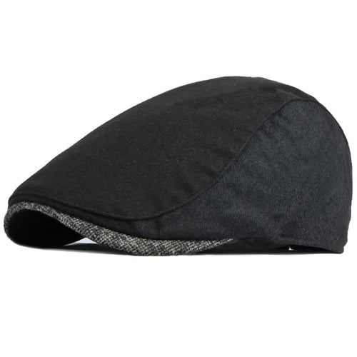 Black Bolton Flat Cap