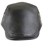 Bonnard Leather Duckbill Flat Cap
