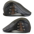 Bonnard Leather Duckbill Flat Cap