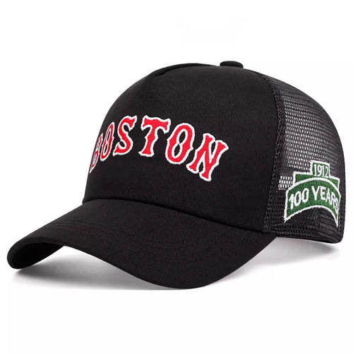 Black Boston Trucker Cap