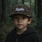 Boston Kids Leopard Print Short Brim Baseball Cap