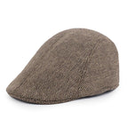 Boston Retro Herringbone Duckbill Flat Cap