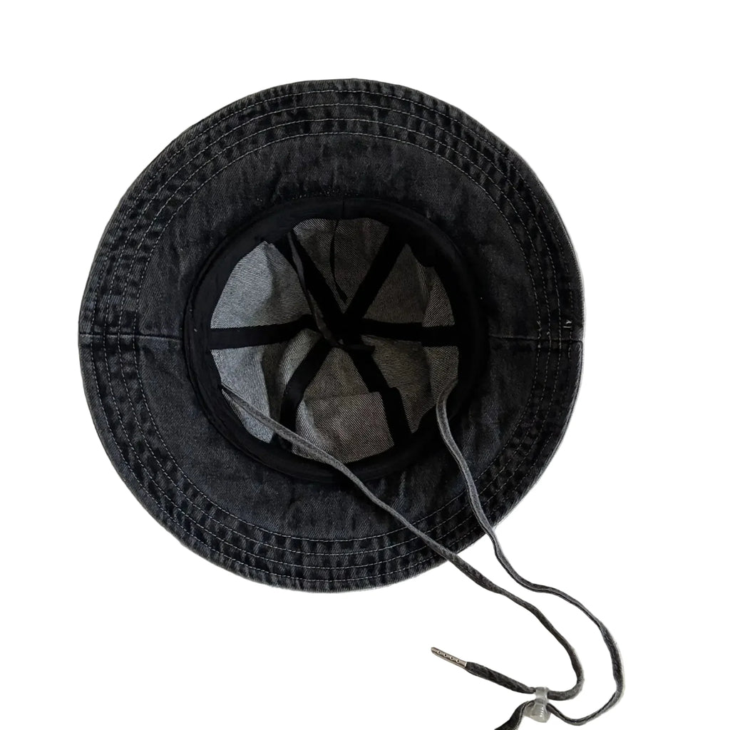 Boston Vintage Denim Wide Brim Bucket Hat